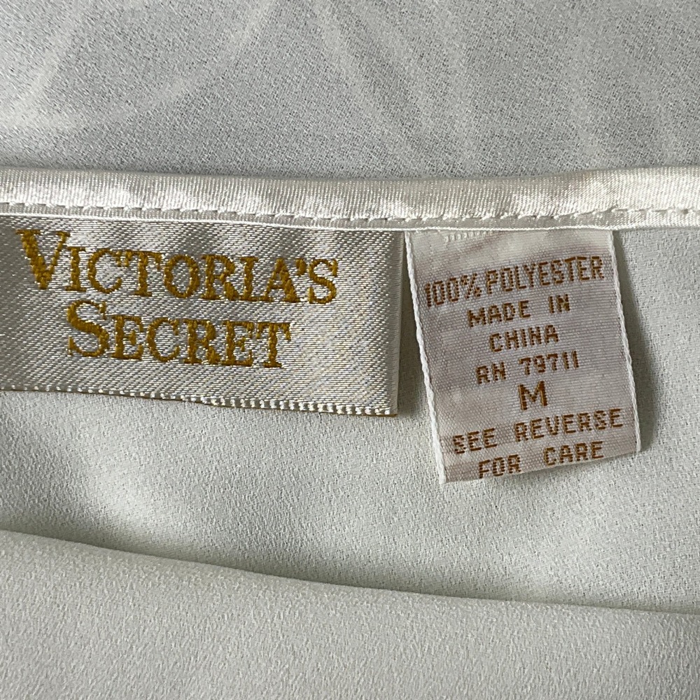 Victoria's Secret Nightgown Womens M Ivory Vintage Floral Sheer Maxi Timeless - Picture 3 of 12